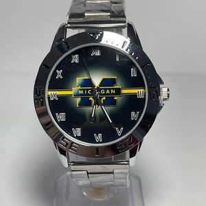 Michigan Wolverines NCAA Stainless Steel Men's Watch NEW!!